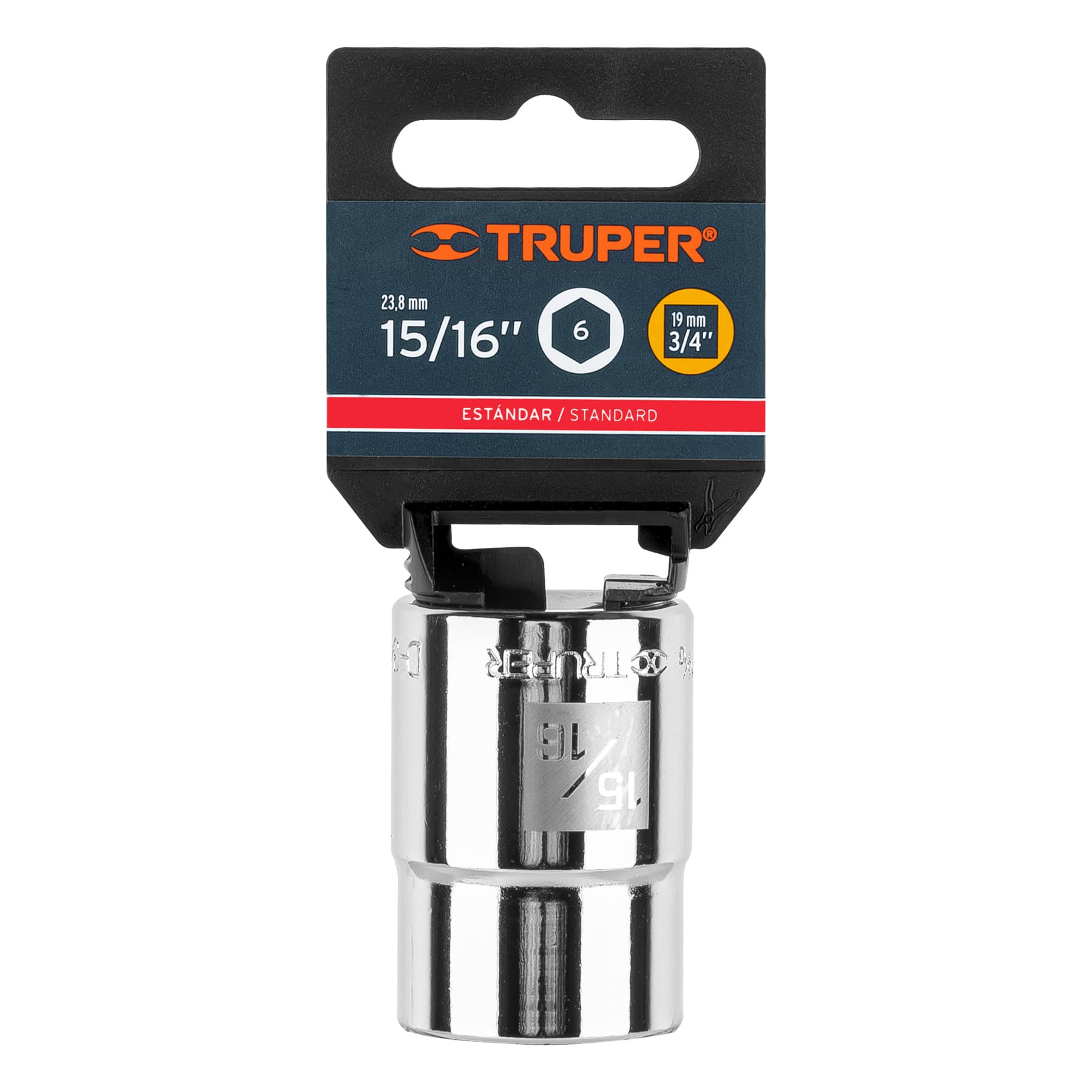 Dado de 6 puntas, cuadro 3/4" de 15/16"