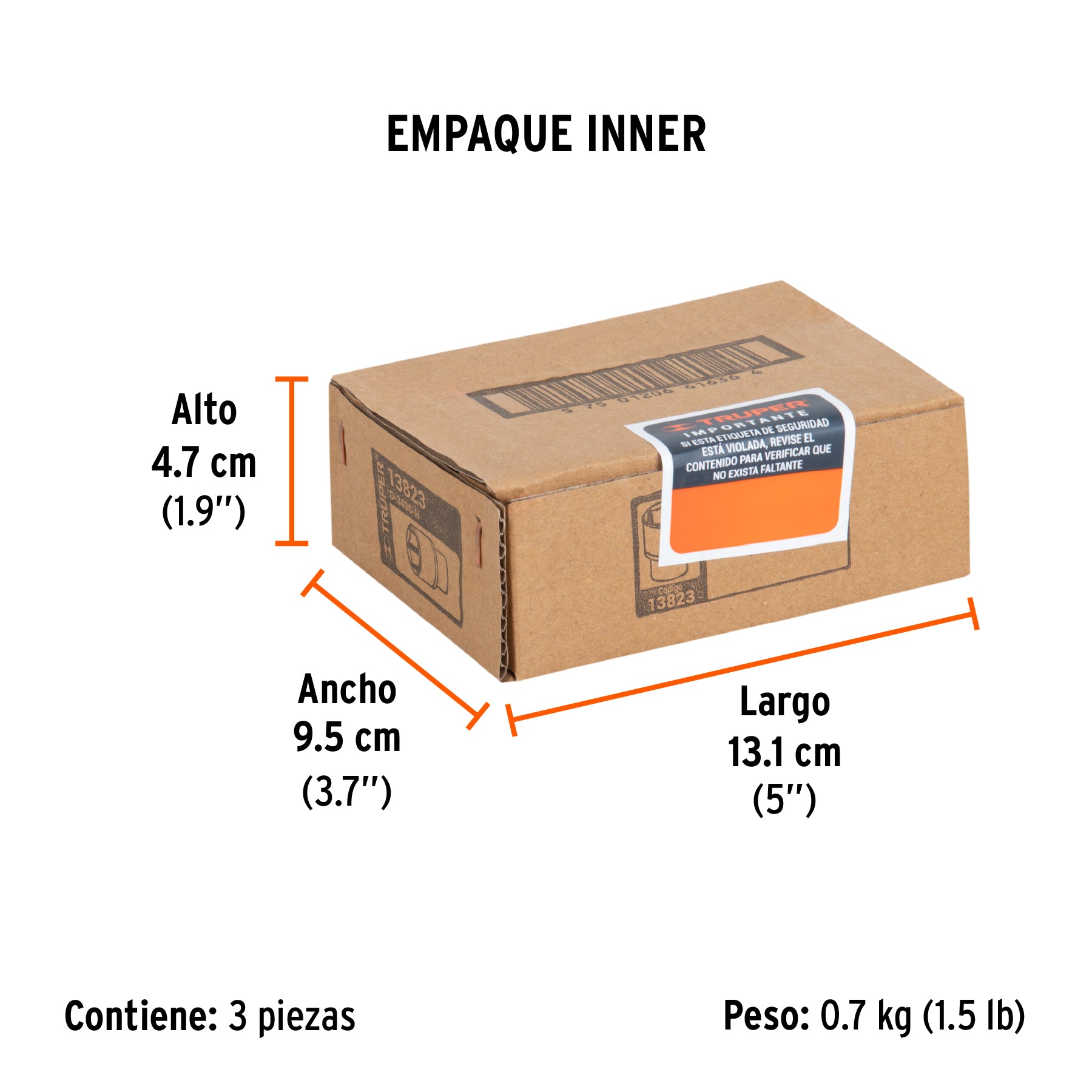 Dado de 6 puntas, cuadro 3/4" de 15/16"