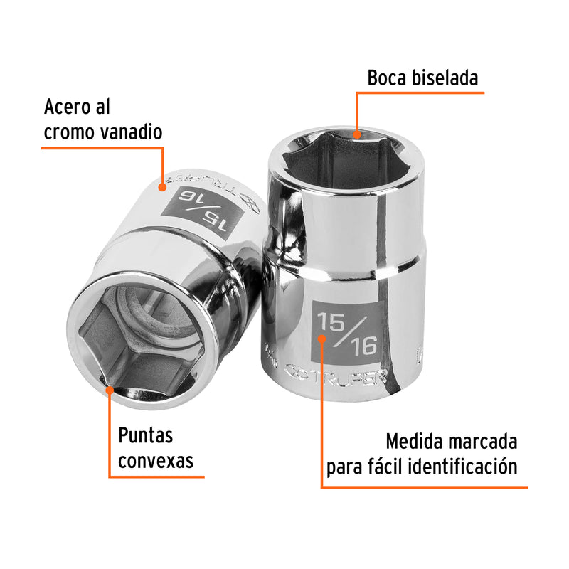 Dado de 6 puntas, cuadro 3/4" de 15/16"