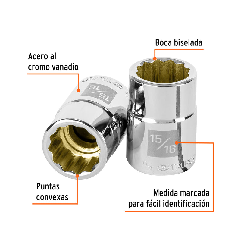 Dado de 12 puntas, cuadro 3/4" de 15/16"