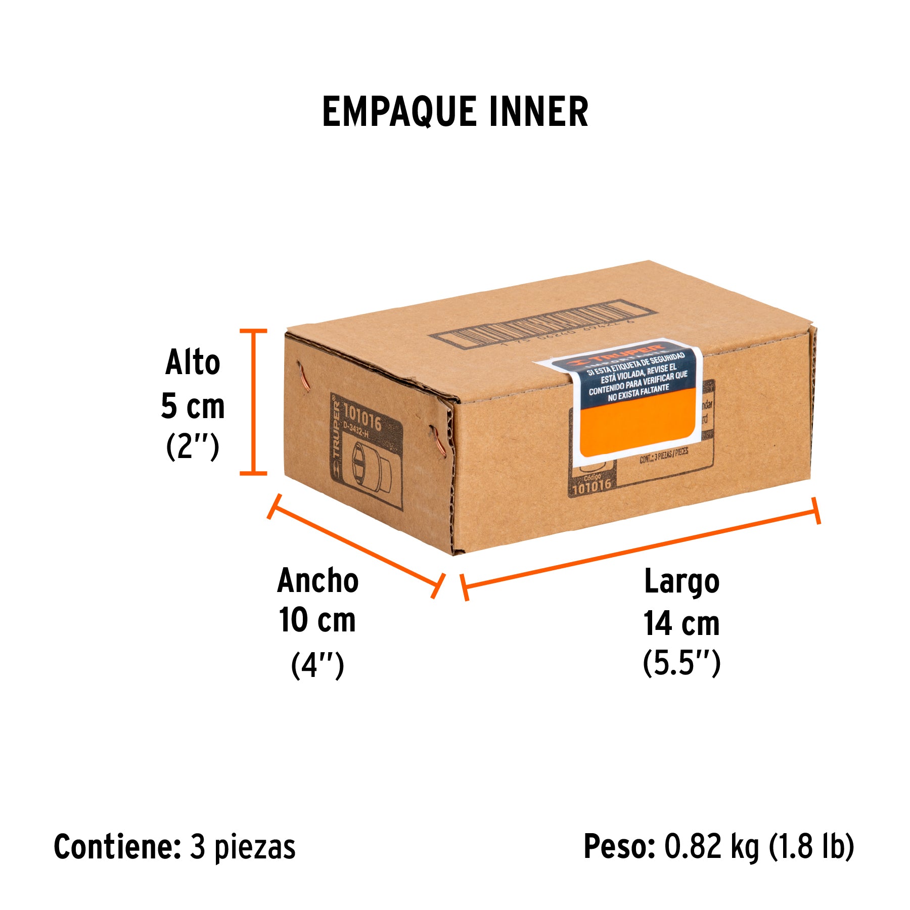 Dado de 1', 6 puntas, cuadro 3/4', Truper