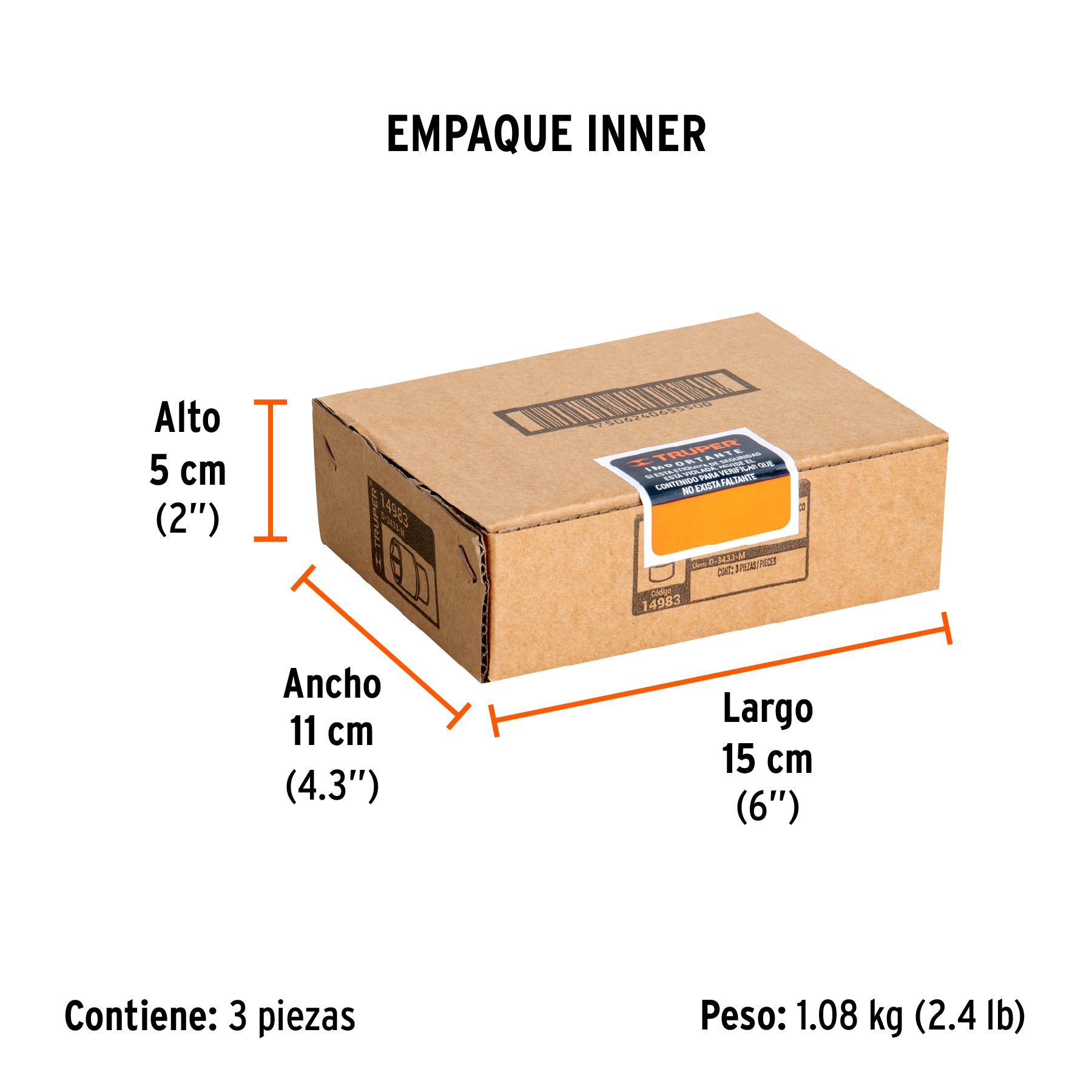Dado de 6 puntas, cuadro 3/4" de 33mm