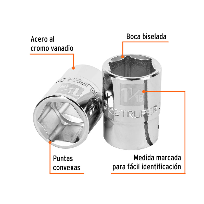 Dado de 6 puntas, cuadro 3/4" de 1-1/16"