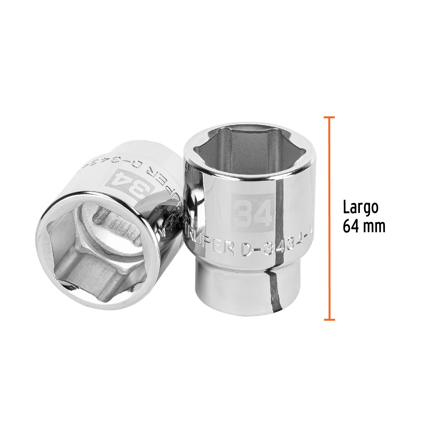 Dado de 6 puntas, cuadro 3/4" de 34mm