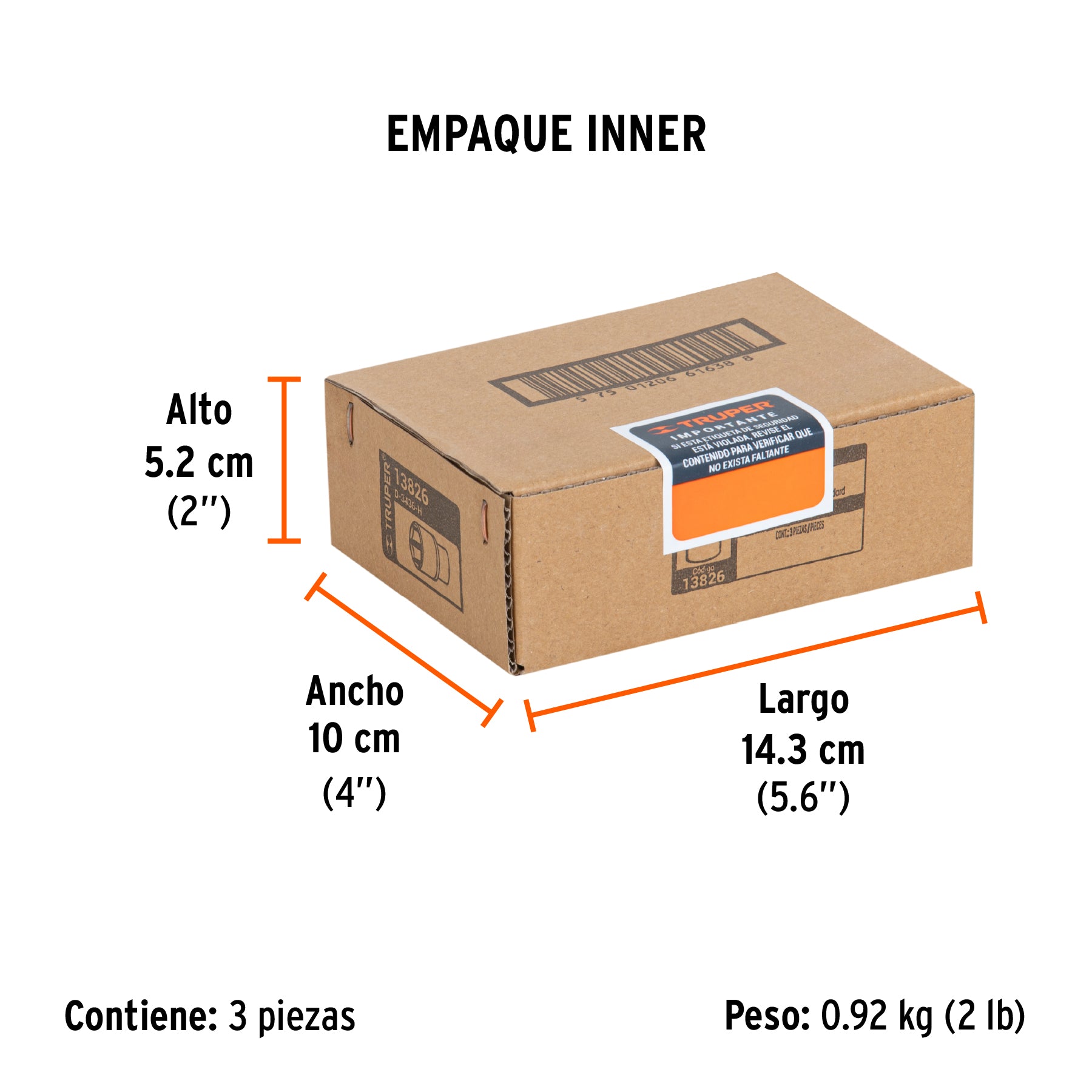 Dado de 6 puntas, cuadro 3/4" de 1-1/8"