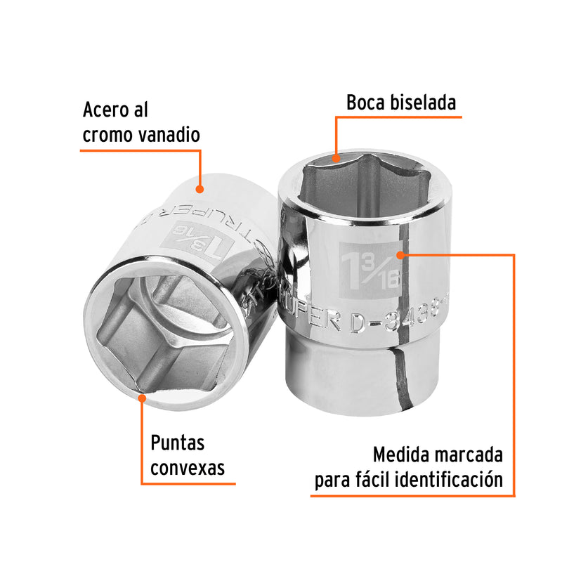 Dado de 6 puntas, cuadro 3/4" de 1-3/16"