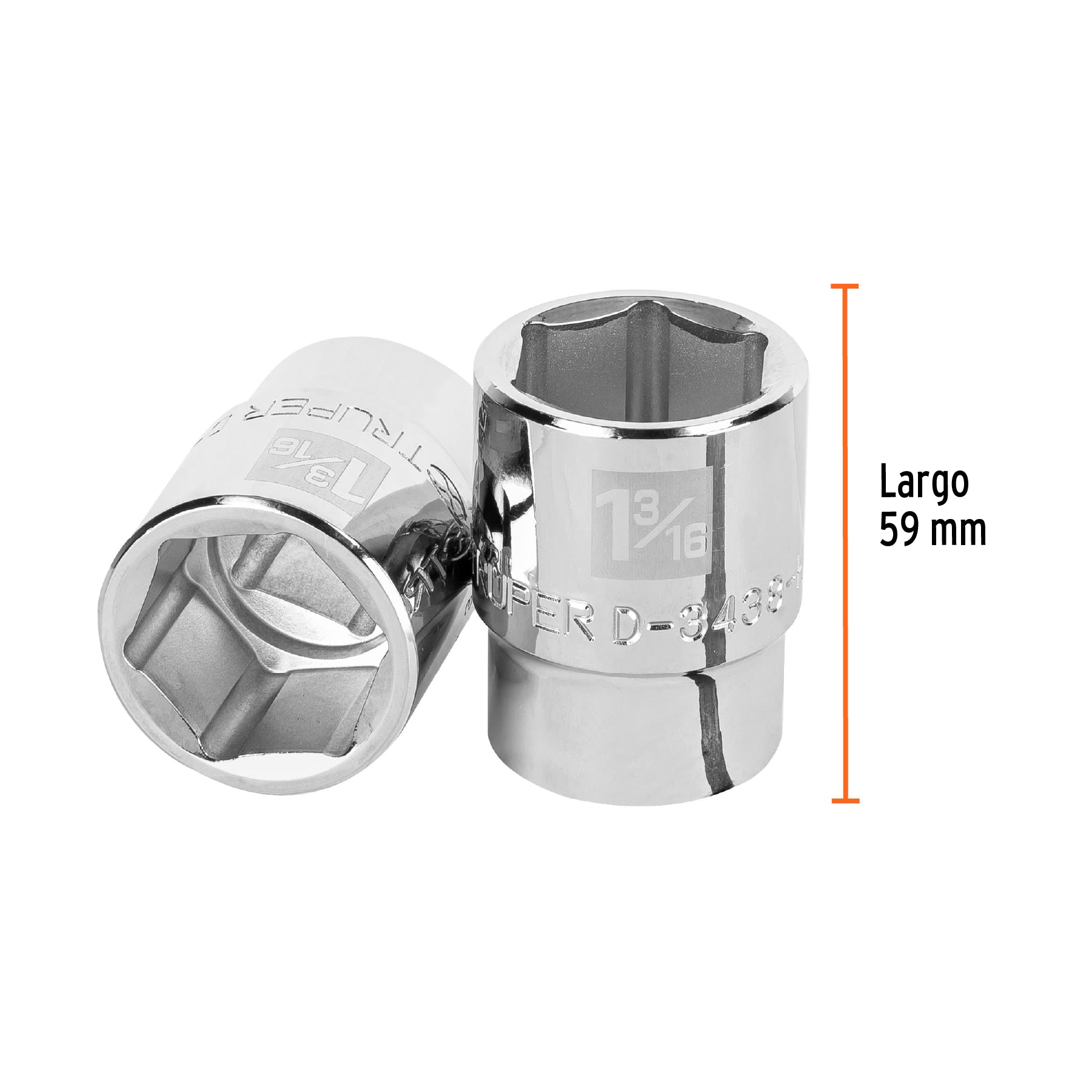 Dado de 6 puntas, cuadro 3/4" de 1-3/16"