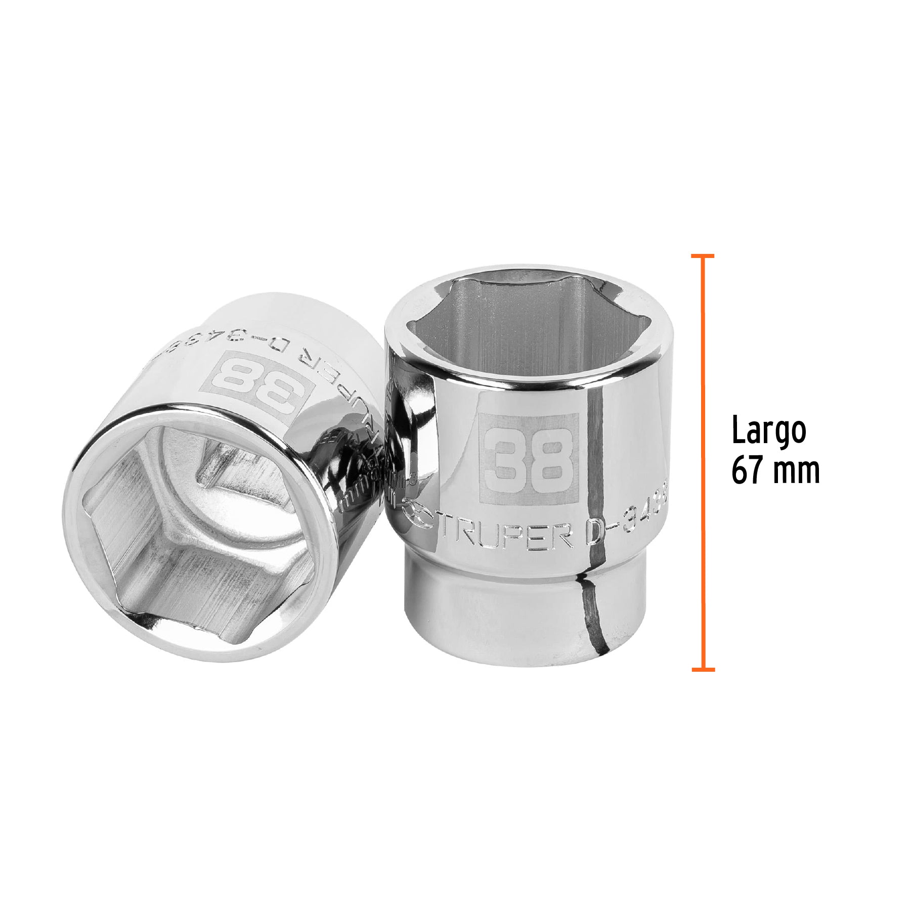 Dado de 6 puntas, cuadro 3/4" de 38mm