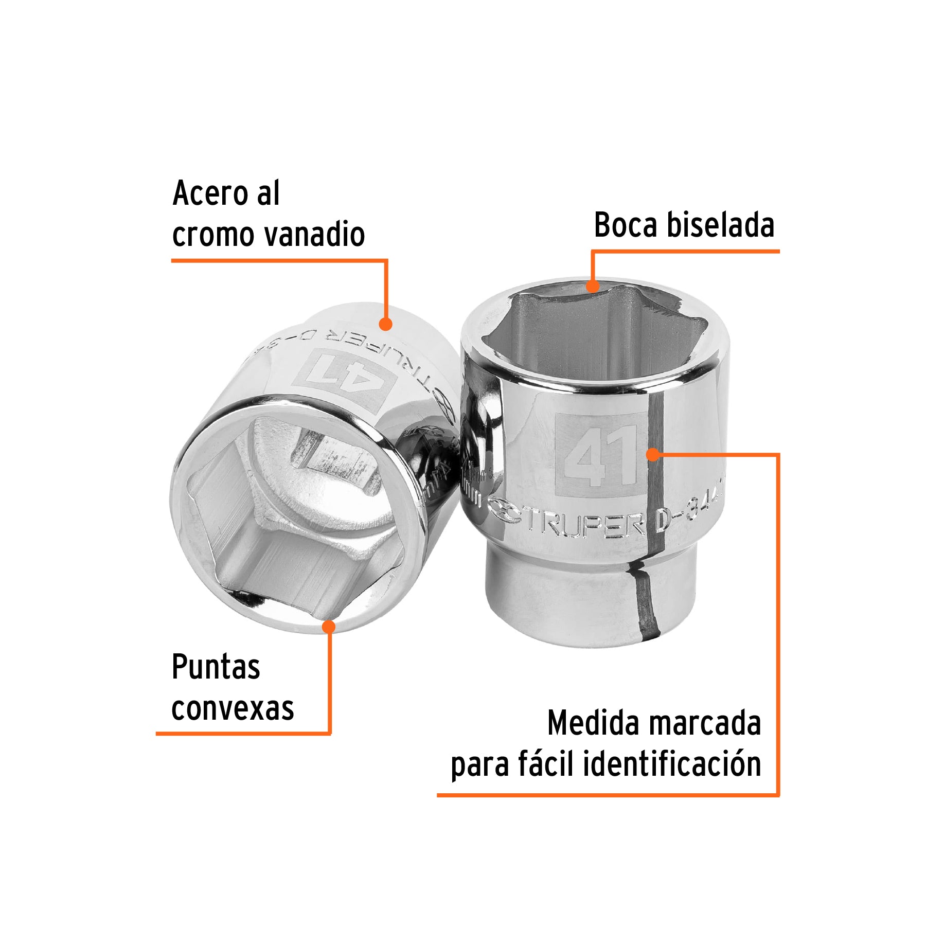 Dado de 6 puntas, cuadro 3/4" de 41mm