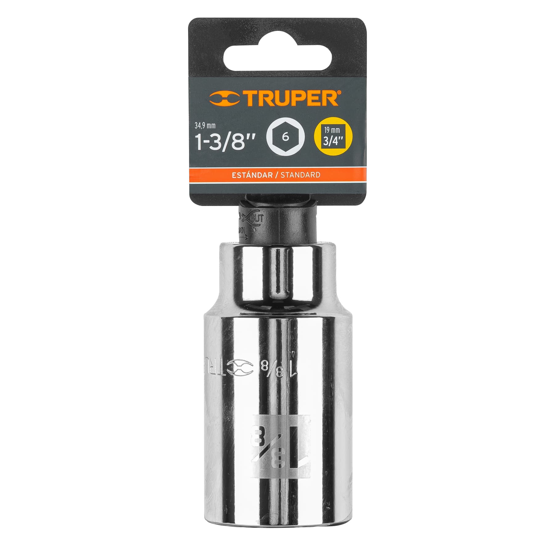 Dado de 6 puntas, largo, cuadro 3/4" de 1 3/8"