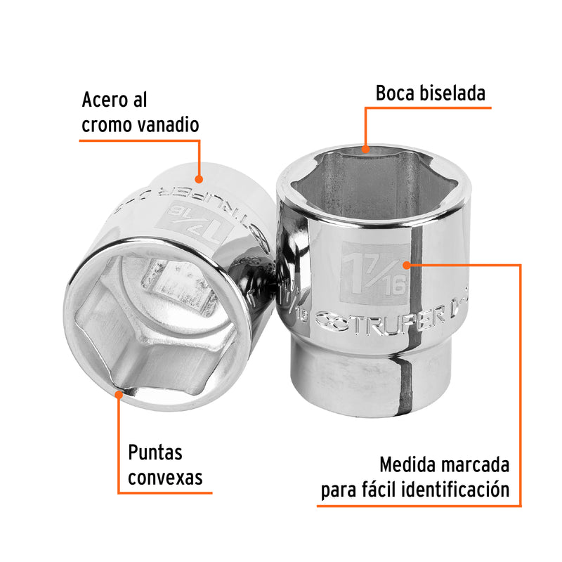 Dado de 6 puntas, cuadro 3/4" de 1-7/16"