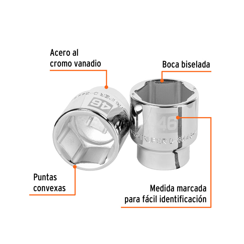 Dado de 6 puntas, cuadro 3/4" de 46mm