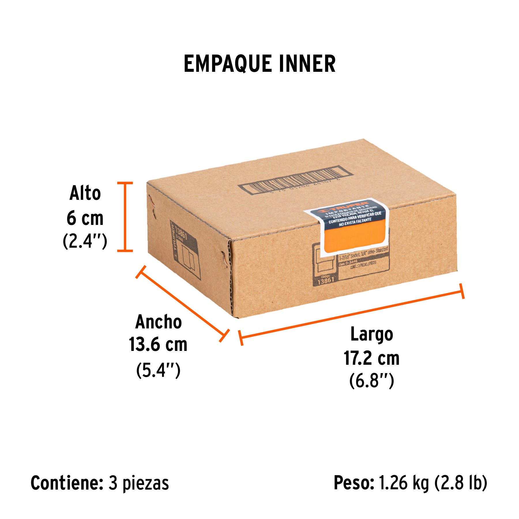 Dado de 12 puntas, cuadro 3/4" de 1-7/16"