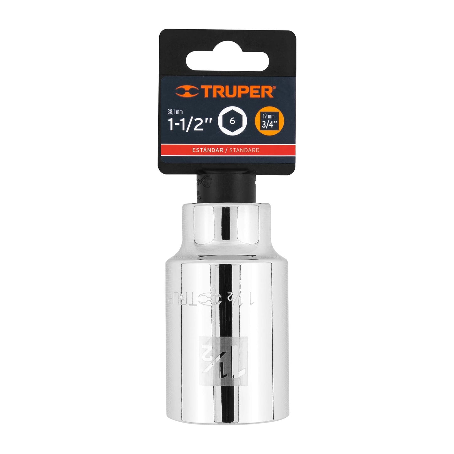Dado de 6 puntas, largo, cuadro 3/4" de 1-1/2"