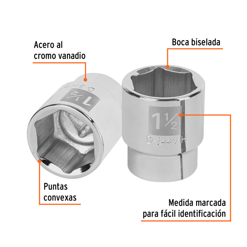 Dado de 6 puntas, cuadro 3/4" de 1-1/2"