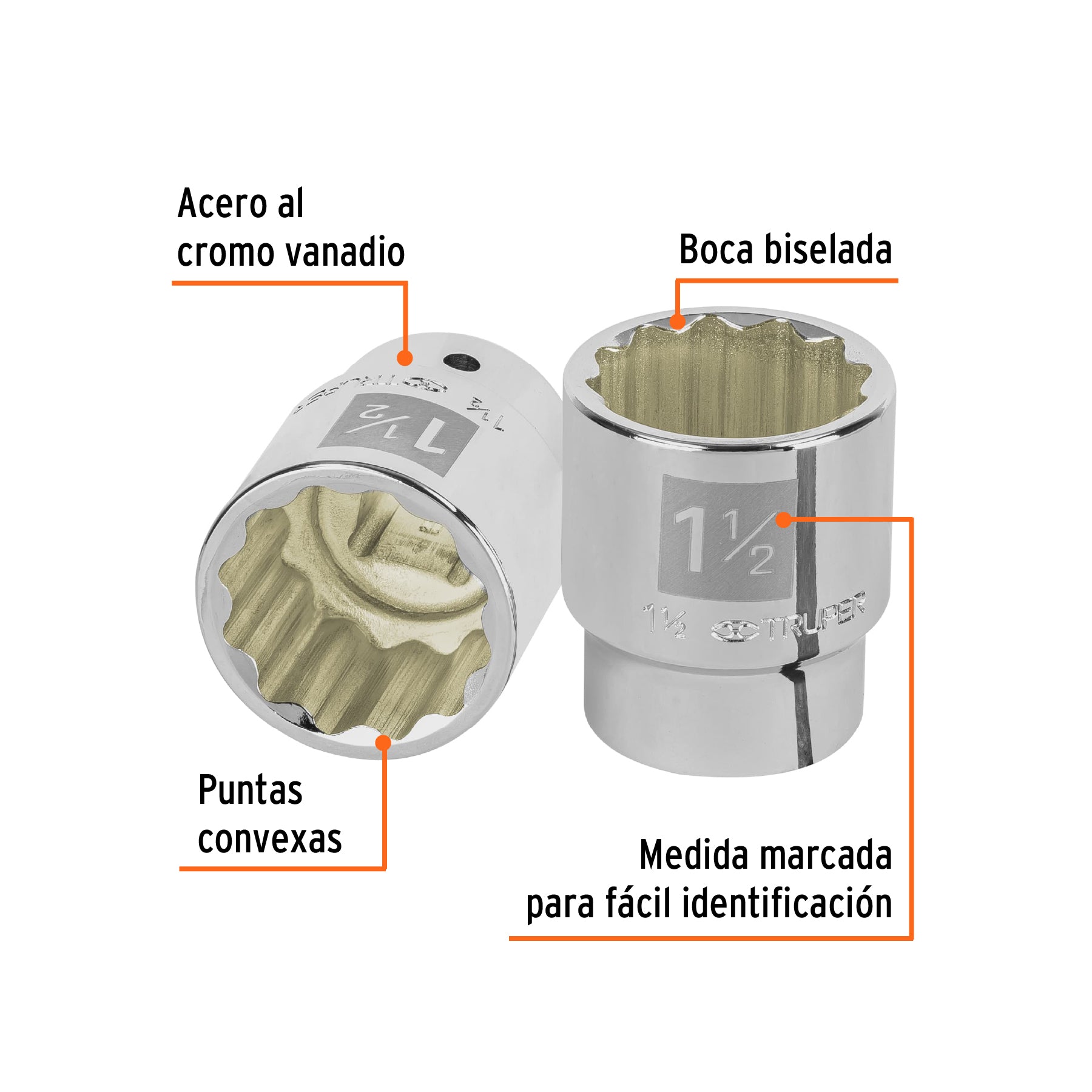 Dado de 12 puntas, cuadro 3/4" de 1-1/2"