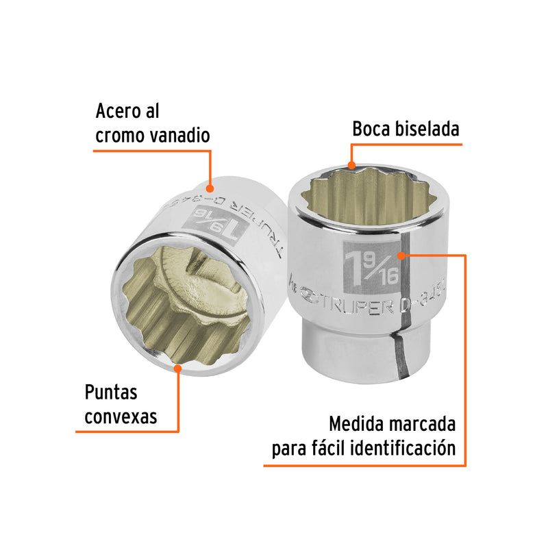 Dado de 12 puntas, cuadro 3/4" de 1-9/16"