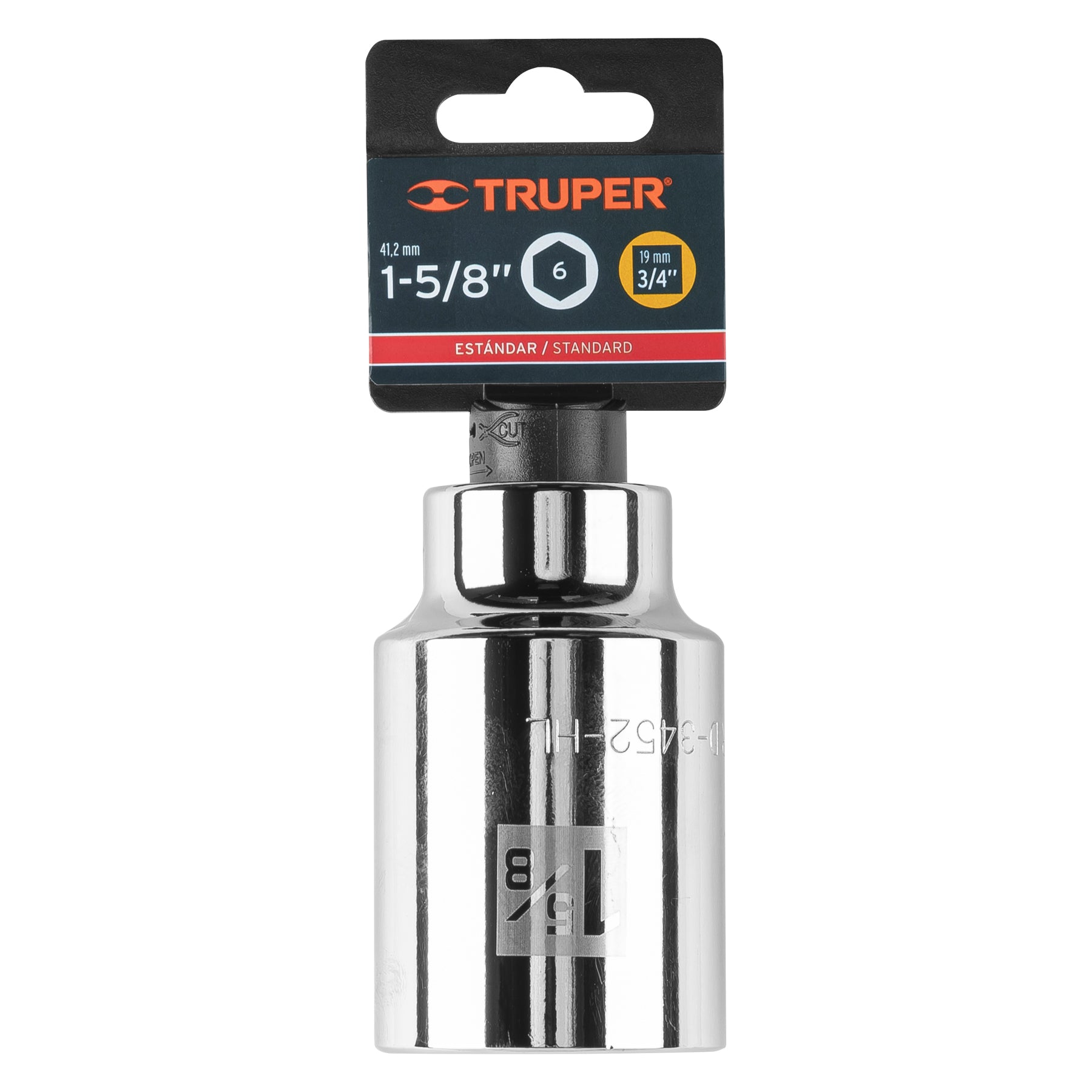 Dado de 6 puntas, largo, cuadro 3/4" de 1-5/8"