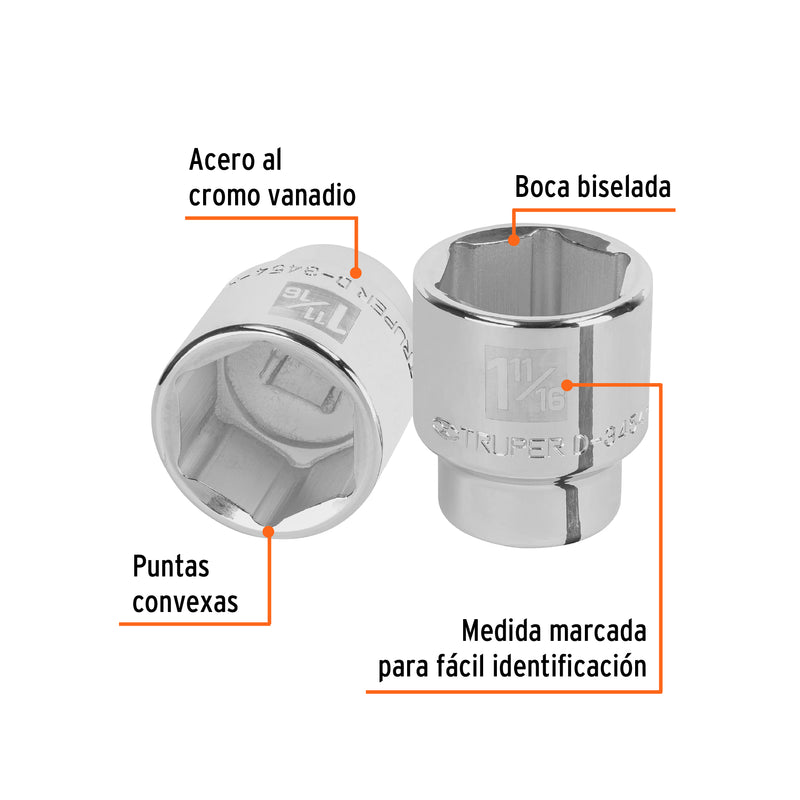 Dado de 6 puntas, cuadro 3/4" de 1-11/16"