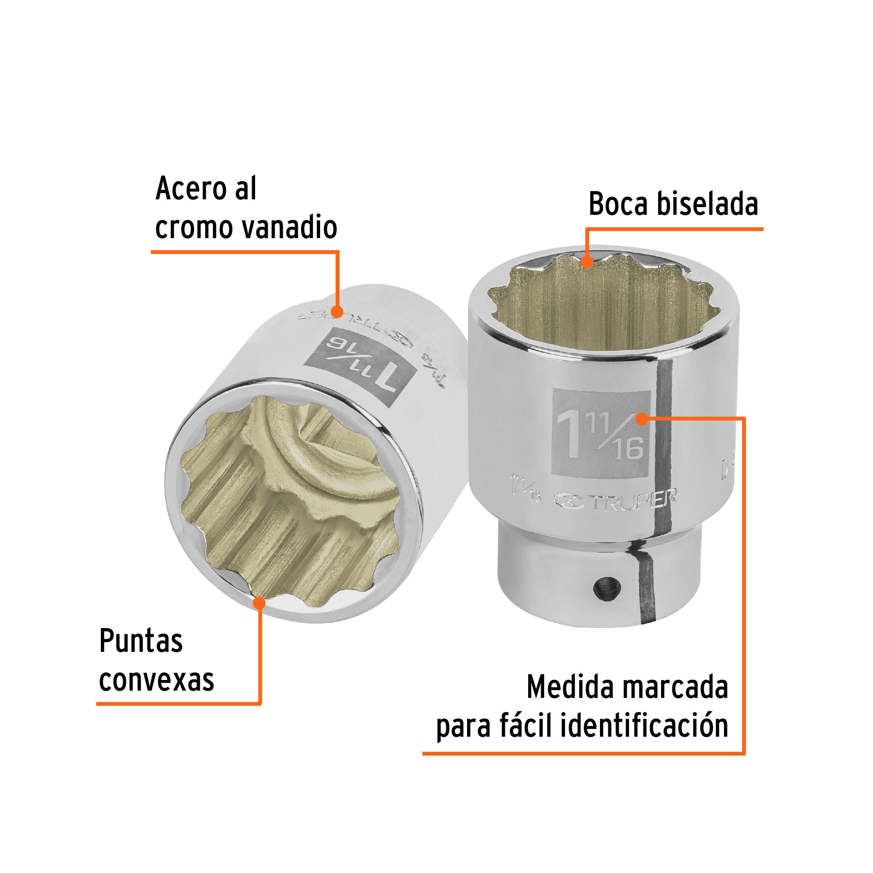 Dado de 12 puntas, cuadro 3/4" de 1-11/16"