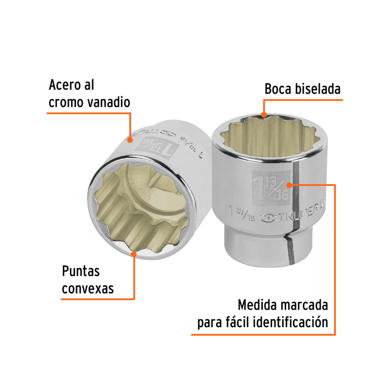Dado de 12 puntas, cuadro 3/4" de 1-13/16"