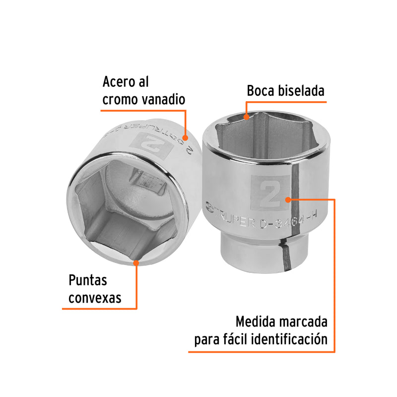 Dado de 6 puntas, cuadro 3/4" de 2"