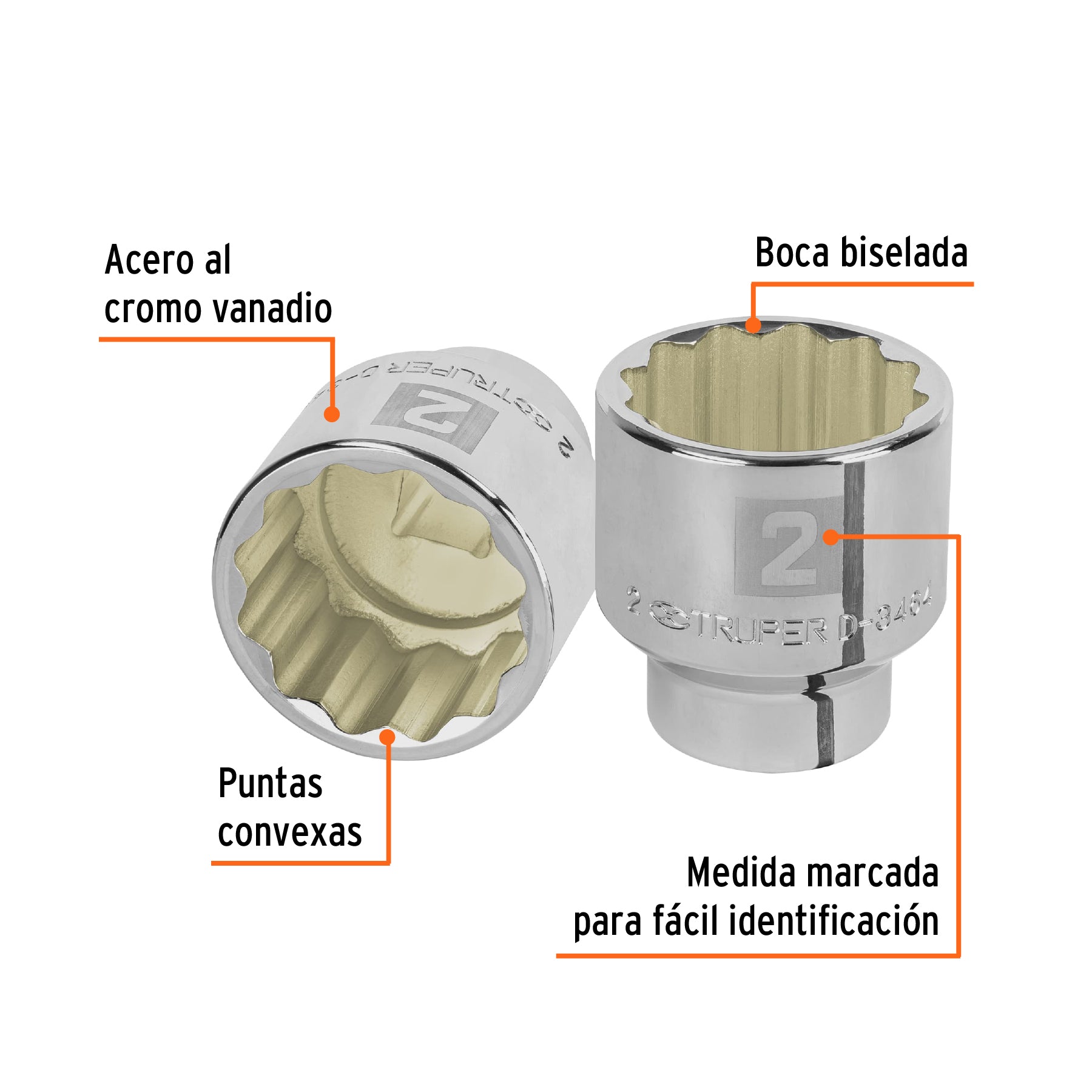 Dado de 12 puntas, cuadro 3/4" de 2"