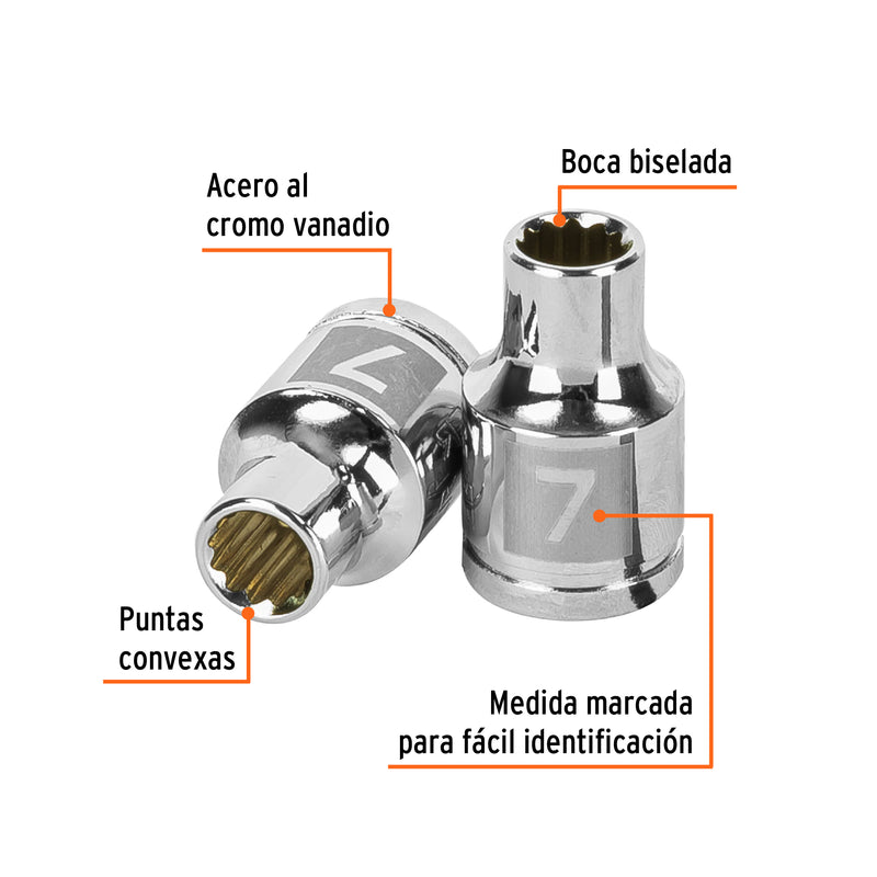 Dado de 12 puntas, cuadro 3/8" de 7mm