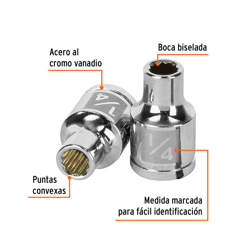 Dado de 12 puntas, cuadro 3/8" de 1/4"