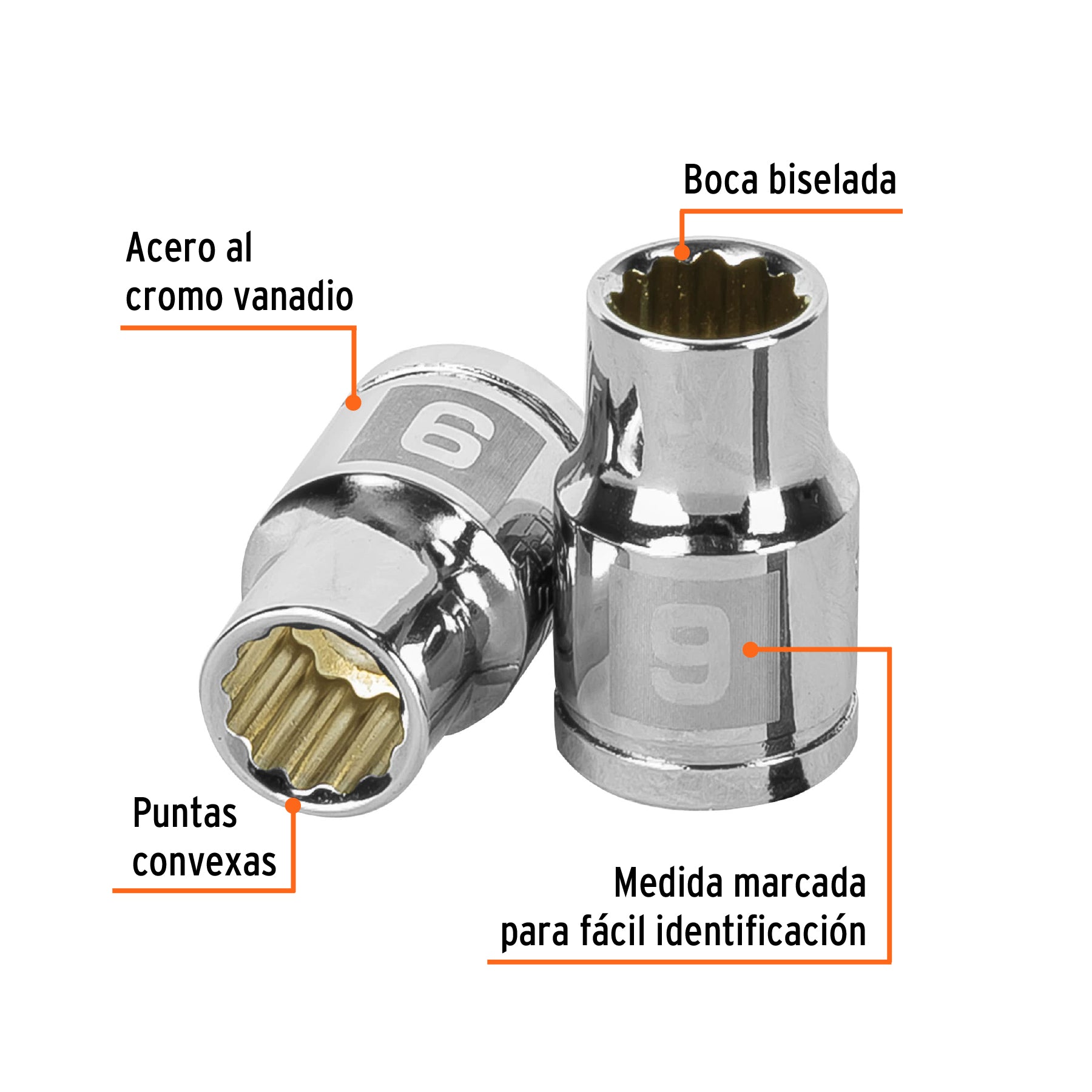 Dado de 12 puntas, cuadro 3/8" de 9mm