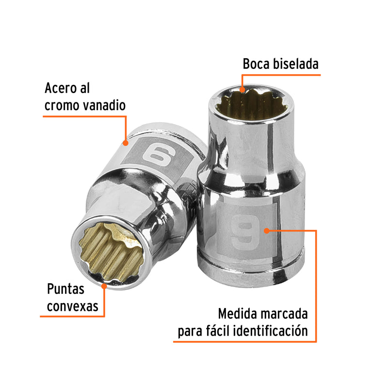 Dado de 12 puntas, cuadro 3/8" de 9mm