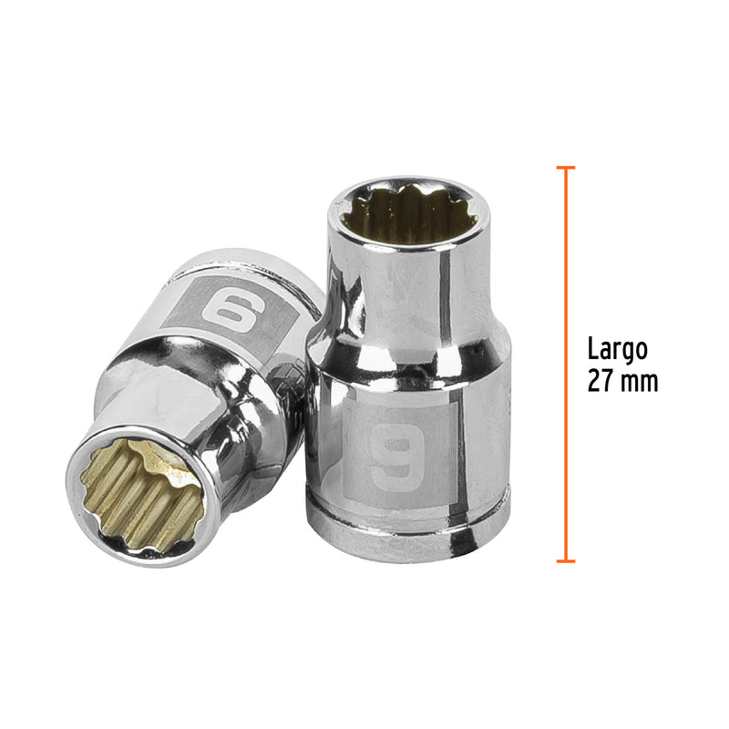 Dado de 12 puntas, cuadro 3/8" de 9mm