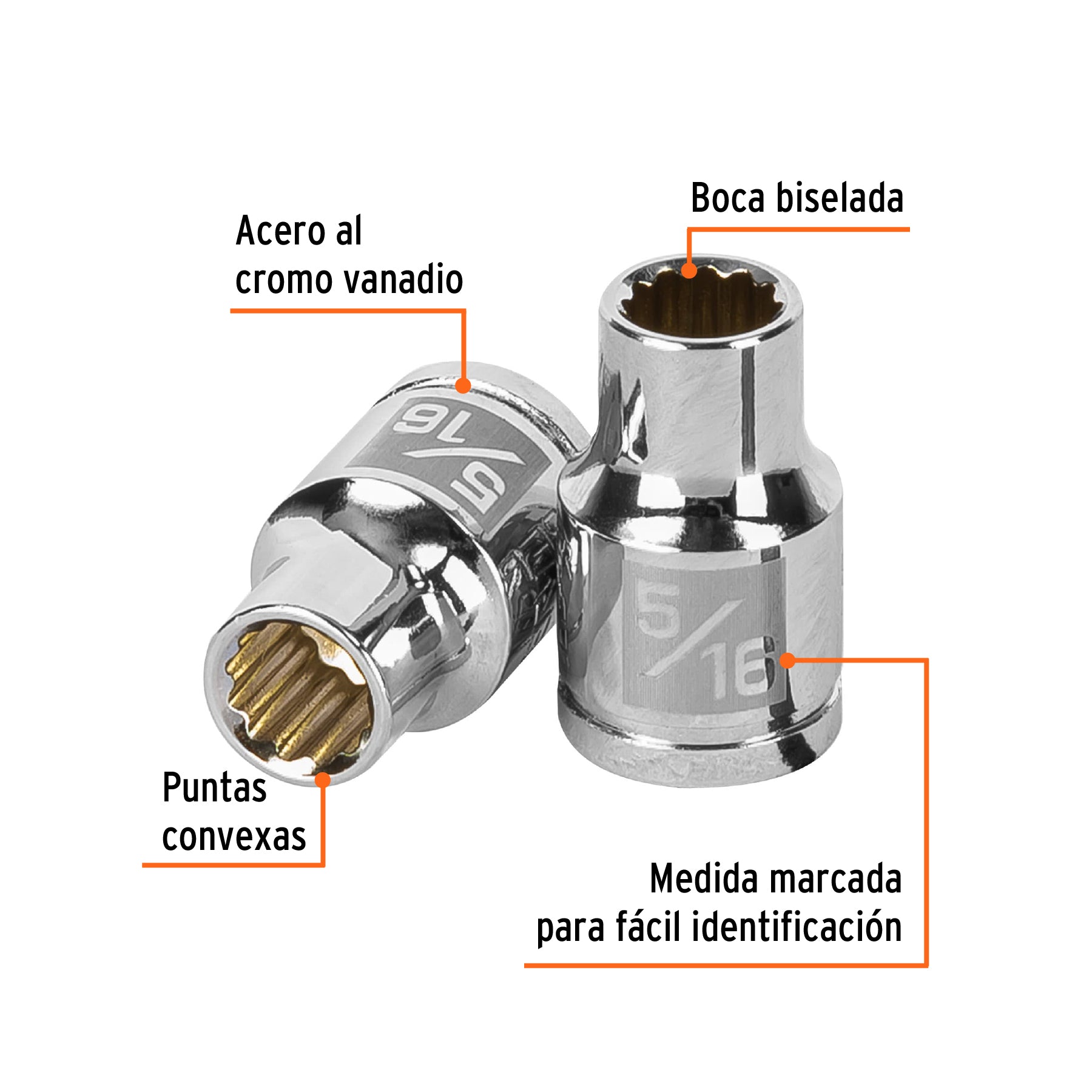 Dado de 12 puntas, cuadro 3/8" de 5/16"