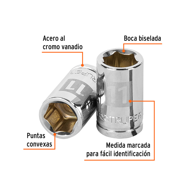Dado de 6 puntas, cuadro 3/8", de 11mm
