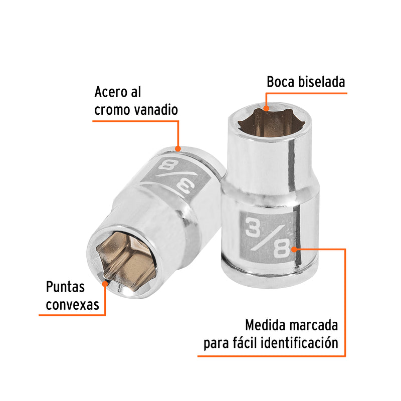 Dado de 6 puntas, cuadro 3/8" de 3/8"