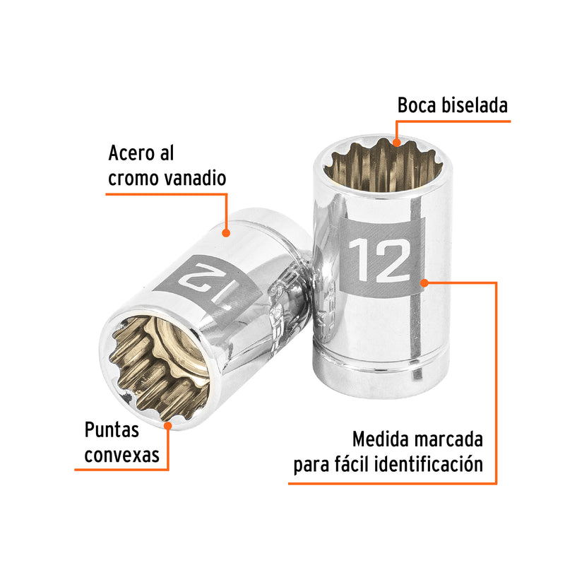 Dado de 12 puntas, cuadro 3/8" de 12mm