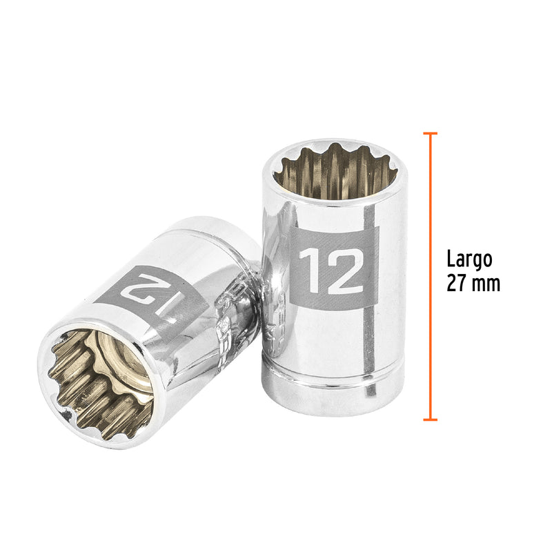 Dado de 12 puntas, cuadro 3/8" de 12mm