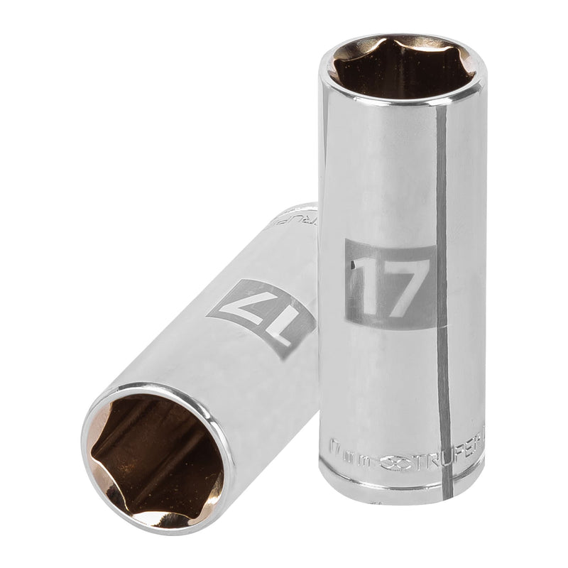 Dado de 6 puntas, largo, cuadro 3/8" de 17mm