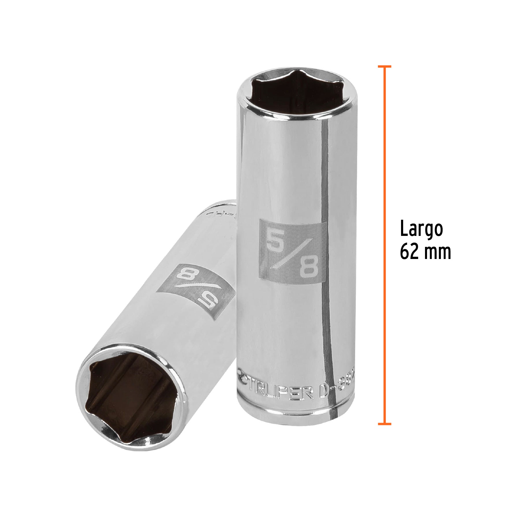 Dado de 6 puntas, largo, cuadro 3/8" de 5/8"