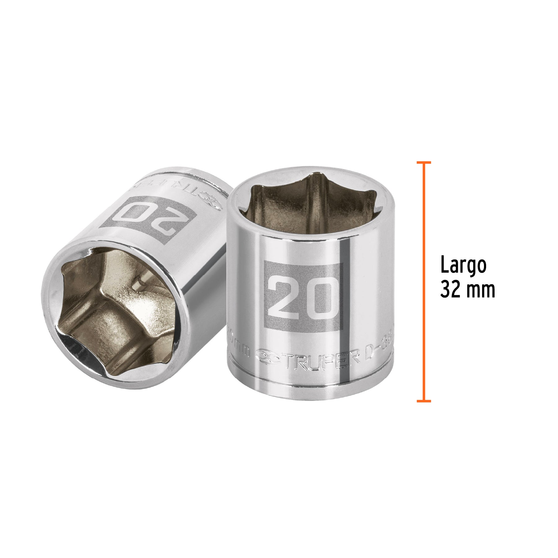 Dado de 6 puntas, cuadro 3/8", de 20mm