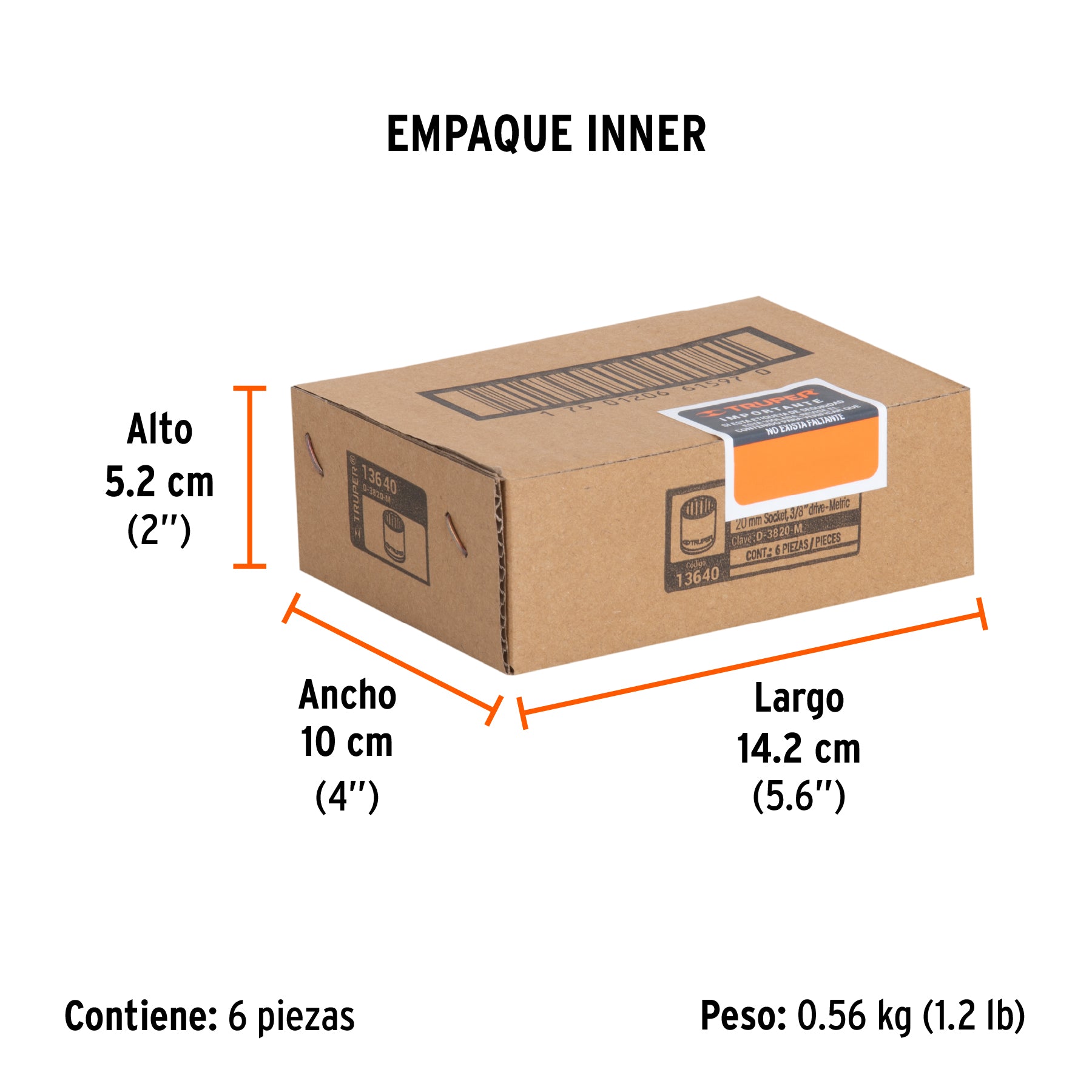 Dado de 12 puntas, cuadro 3/8" de 20mm