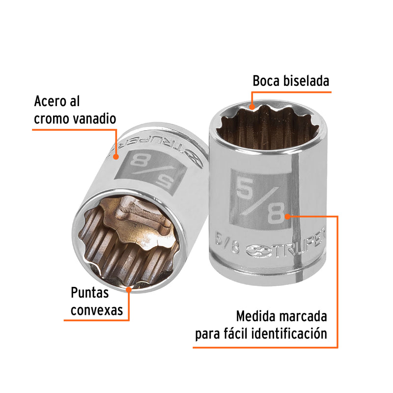 Dado de 12 puntas, cuadro 3/8" de 5/8"