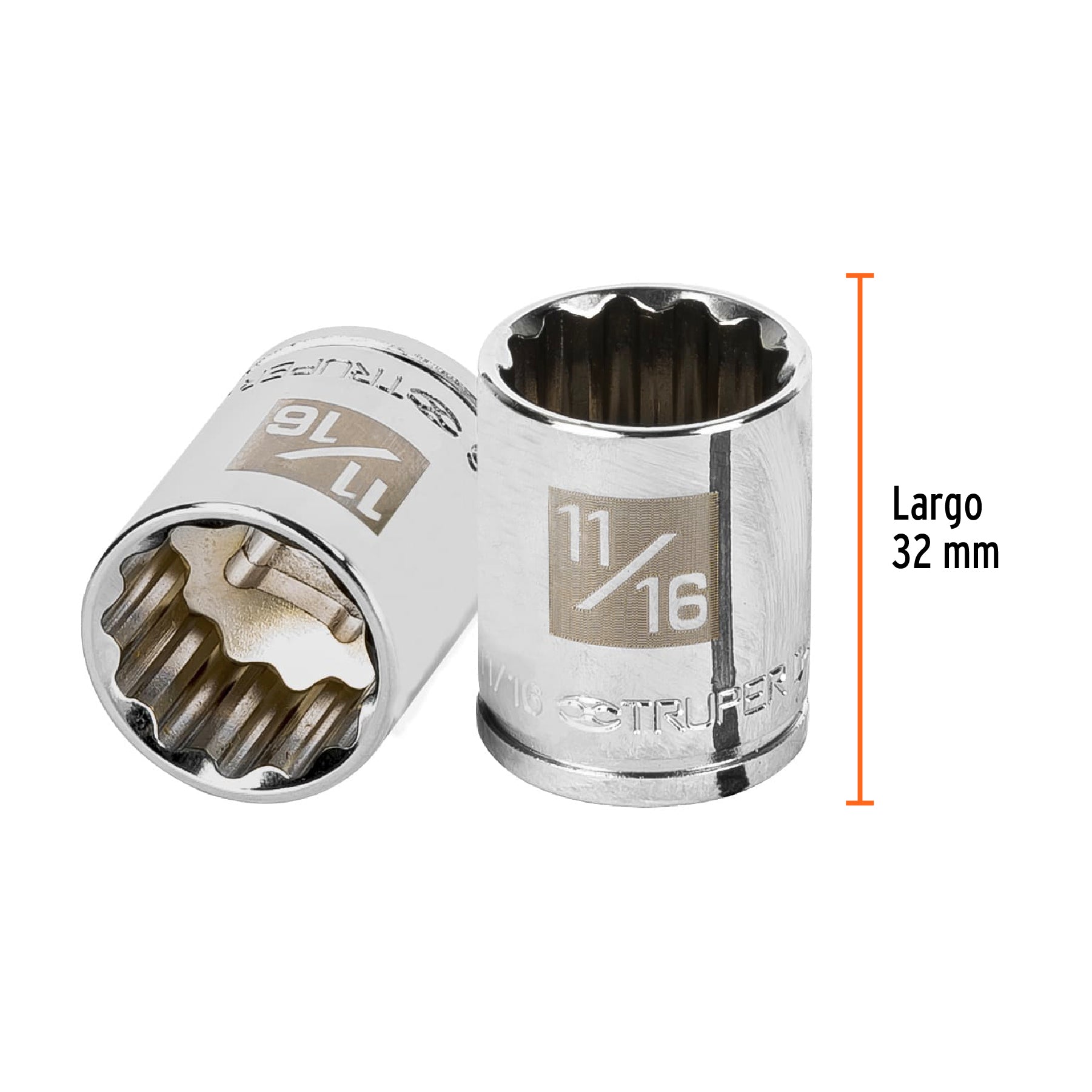 Dado de 12 puntas, cuadro 3/8" de 11/16"
