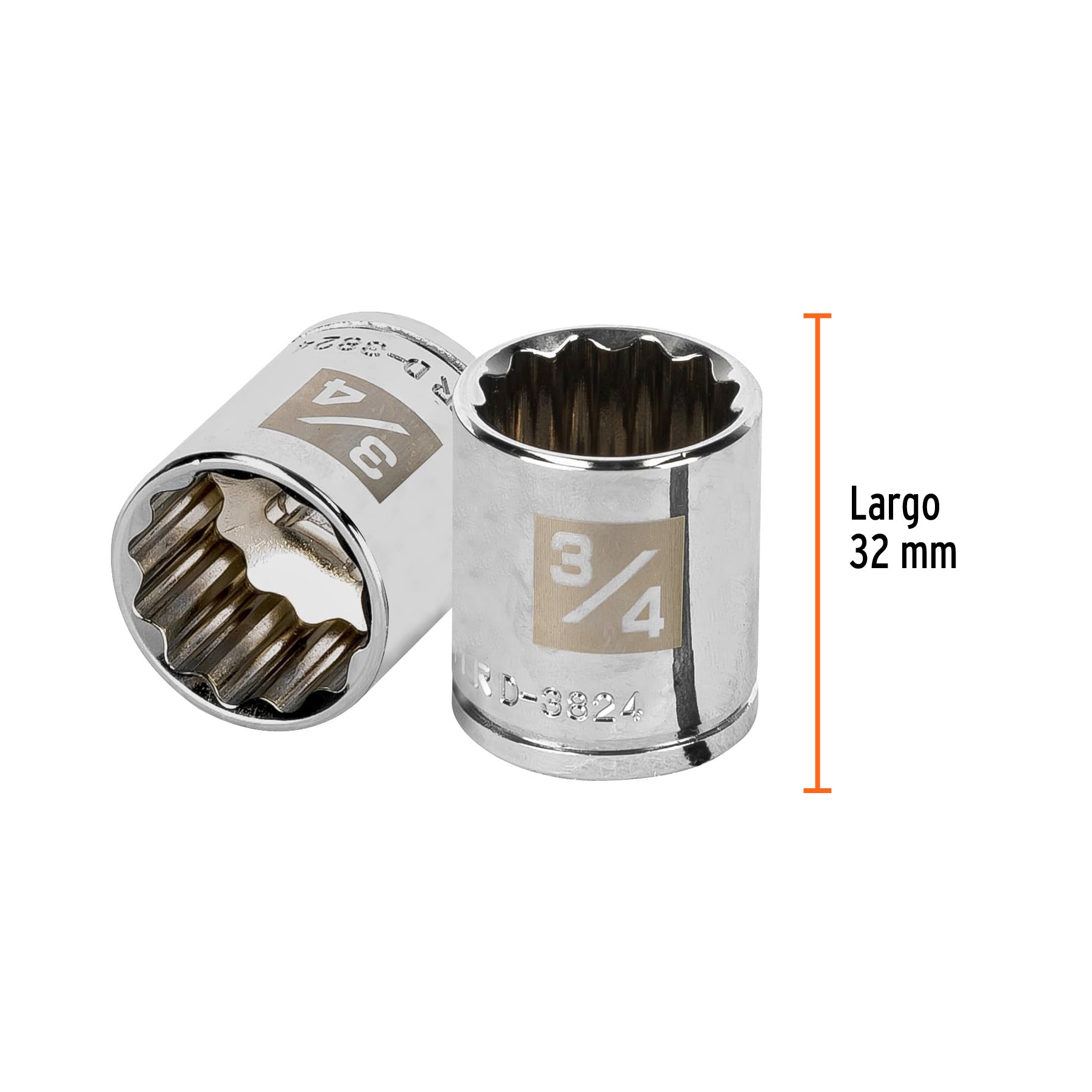 Dado de 12 puntas, cuadro 3/8" de 3/4"