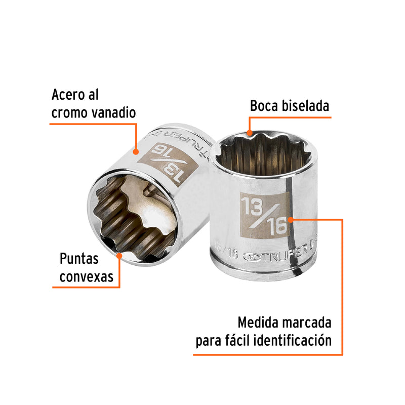 Dado de 12 puntas, cuadro 3/8" de 13/16"