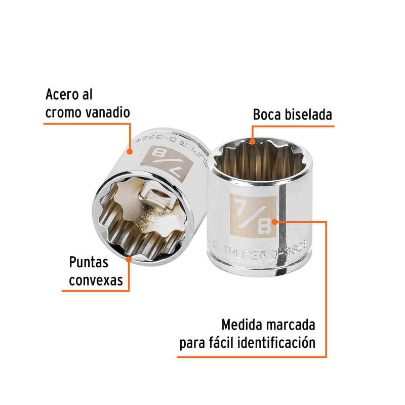 Dado de 12 puntas, cuadro 3/8" de 7/8"