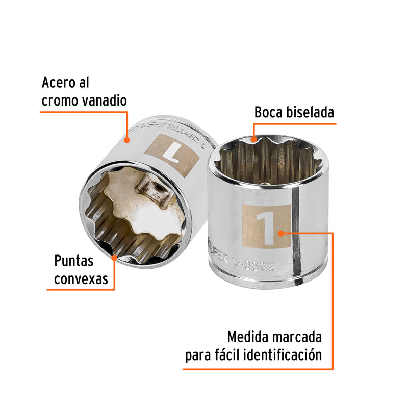 Dado de 12 puntas, cuadro 3/8" de 1"