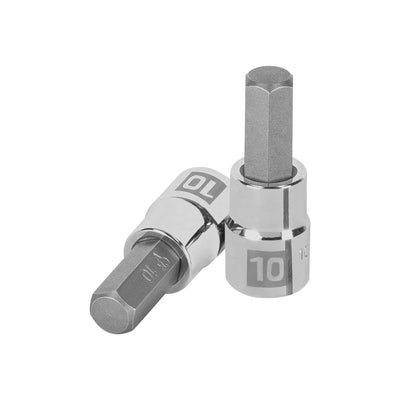 Dados de punta hexagonal, cuadro 3/8" de 10mm.