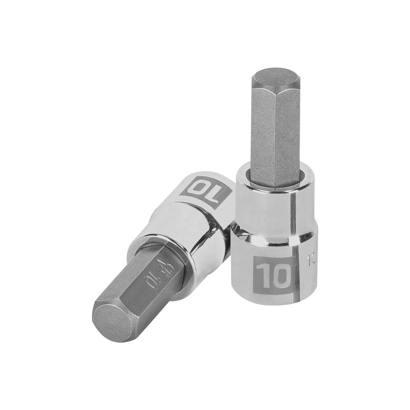Dados de punta hexagonal, cuadro 3/8" de 10mm.