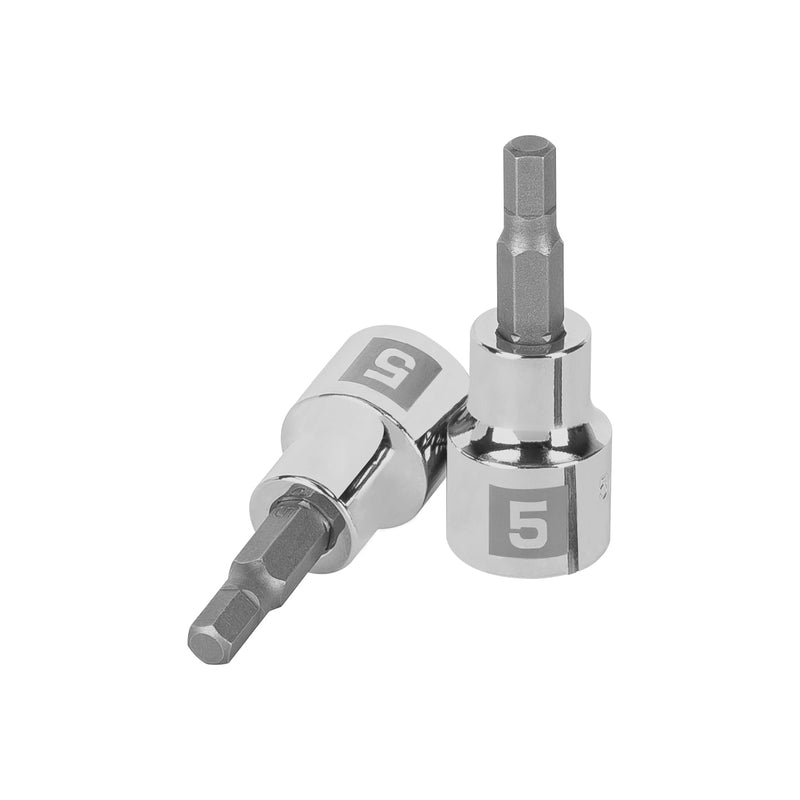 Dados de punta hexagonal, cuadro 3/8" de 5mm.